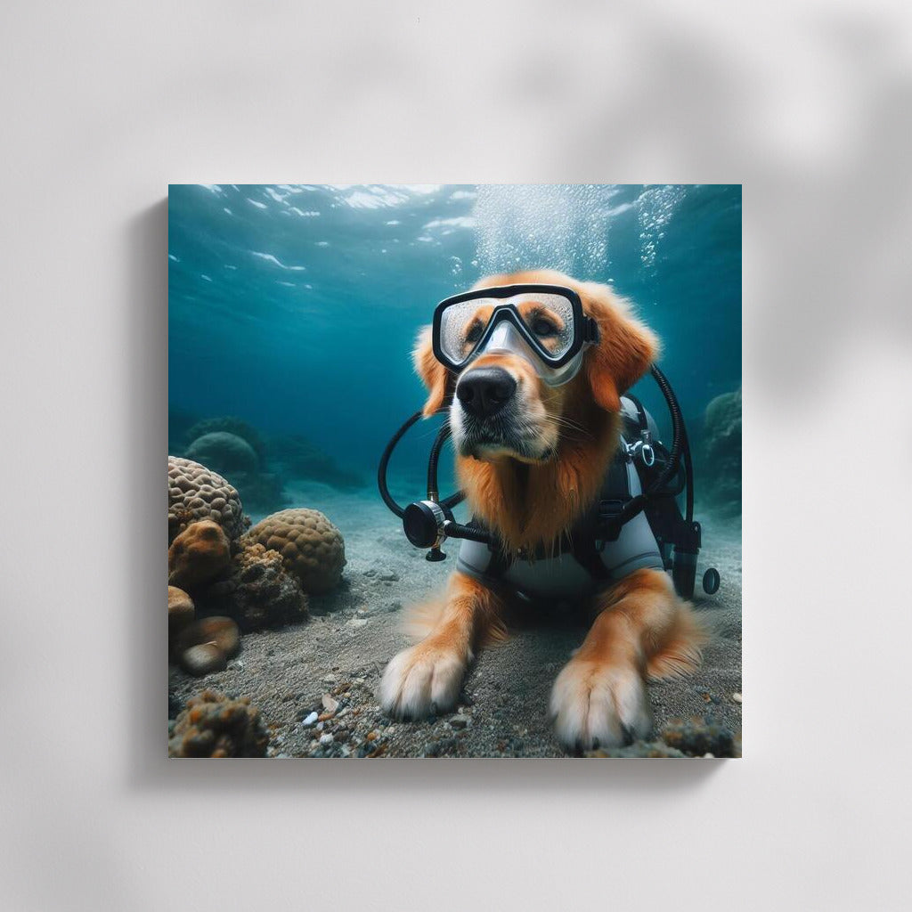 Golden Retriever's Underwater Scuba Adventures
