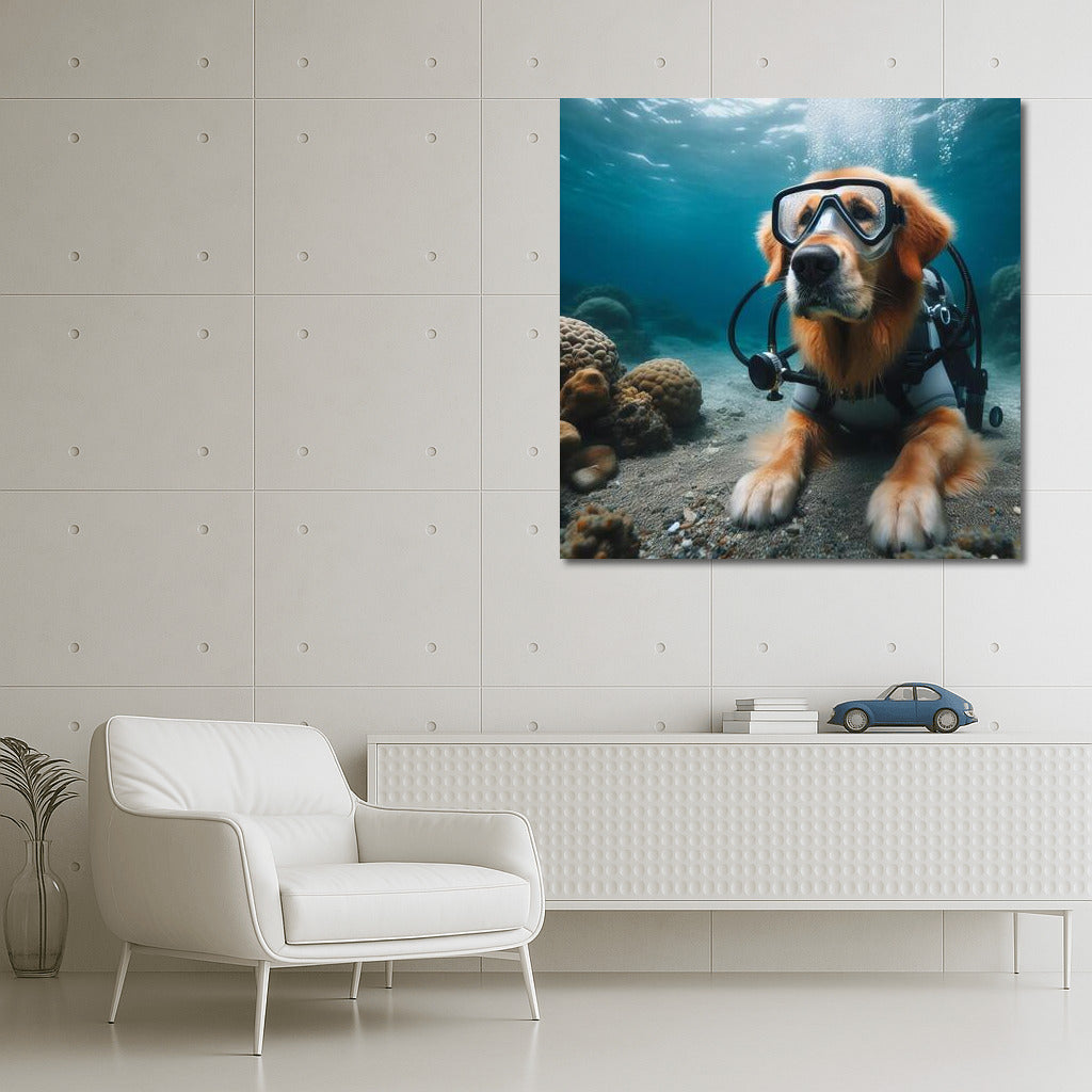 Golden Retriever's Underwater Scuba Adventures