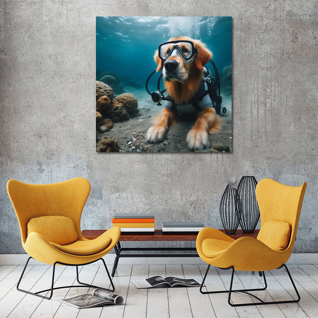 Golden Retriever's Underwater Scuba Adventures