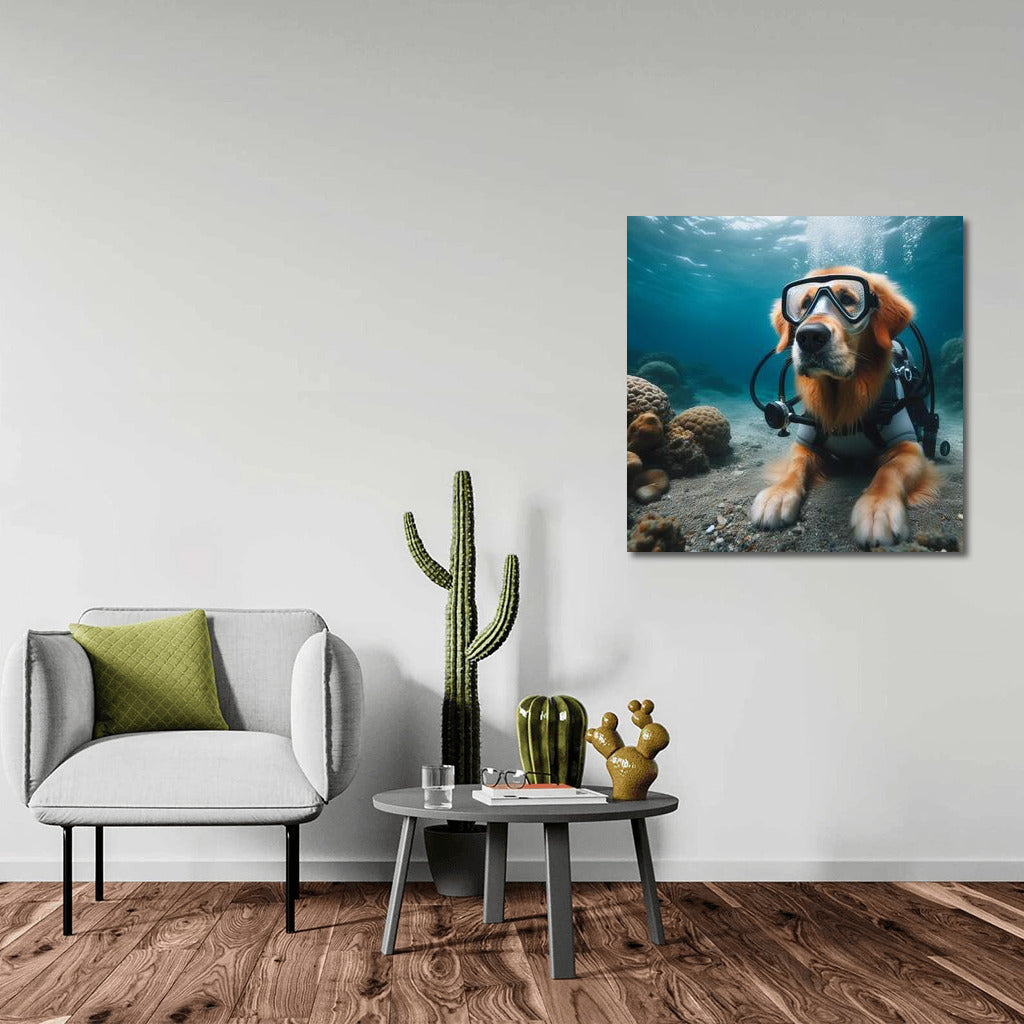 Golden Retriever's Underwater Scuba Adventures