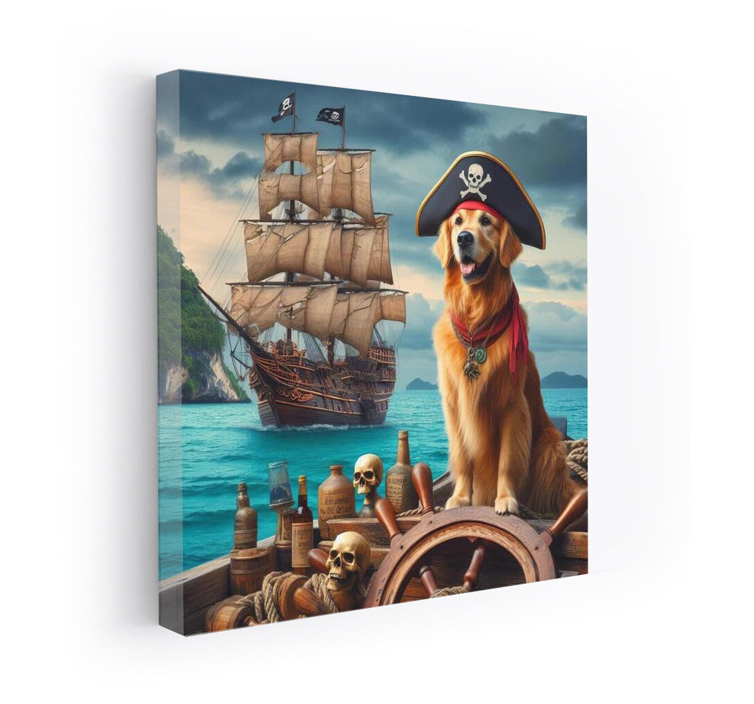Captain Golden: Pirate Retriever at Treasure Island