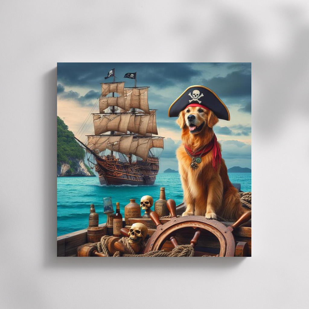 Captain Golden: Pirate Retriever at Treasure Island