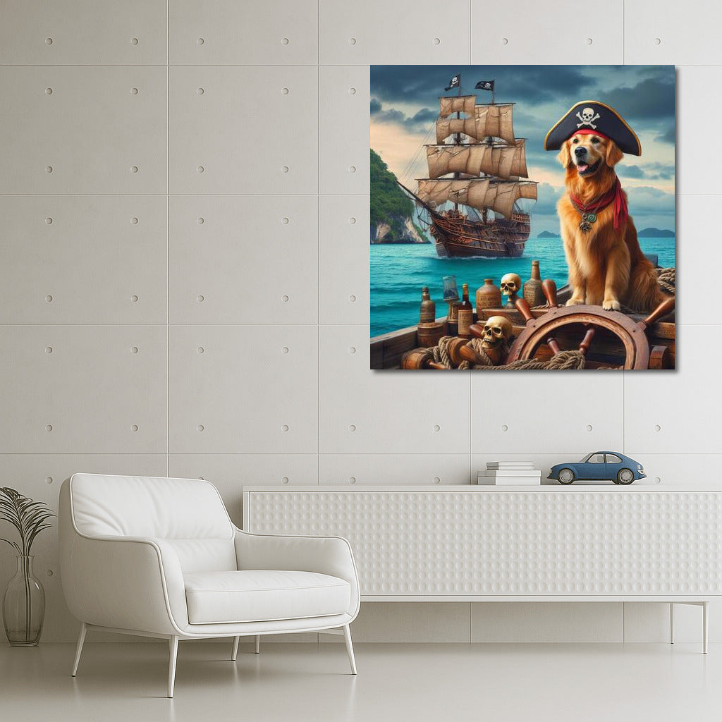 Captain Golden: Pirate Retriever at Treasure Island
