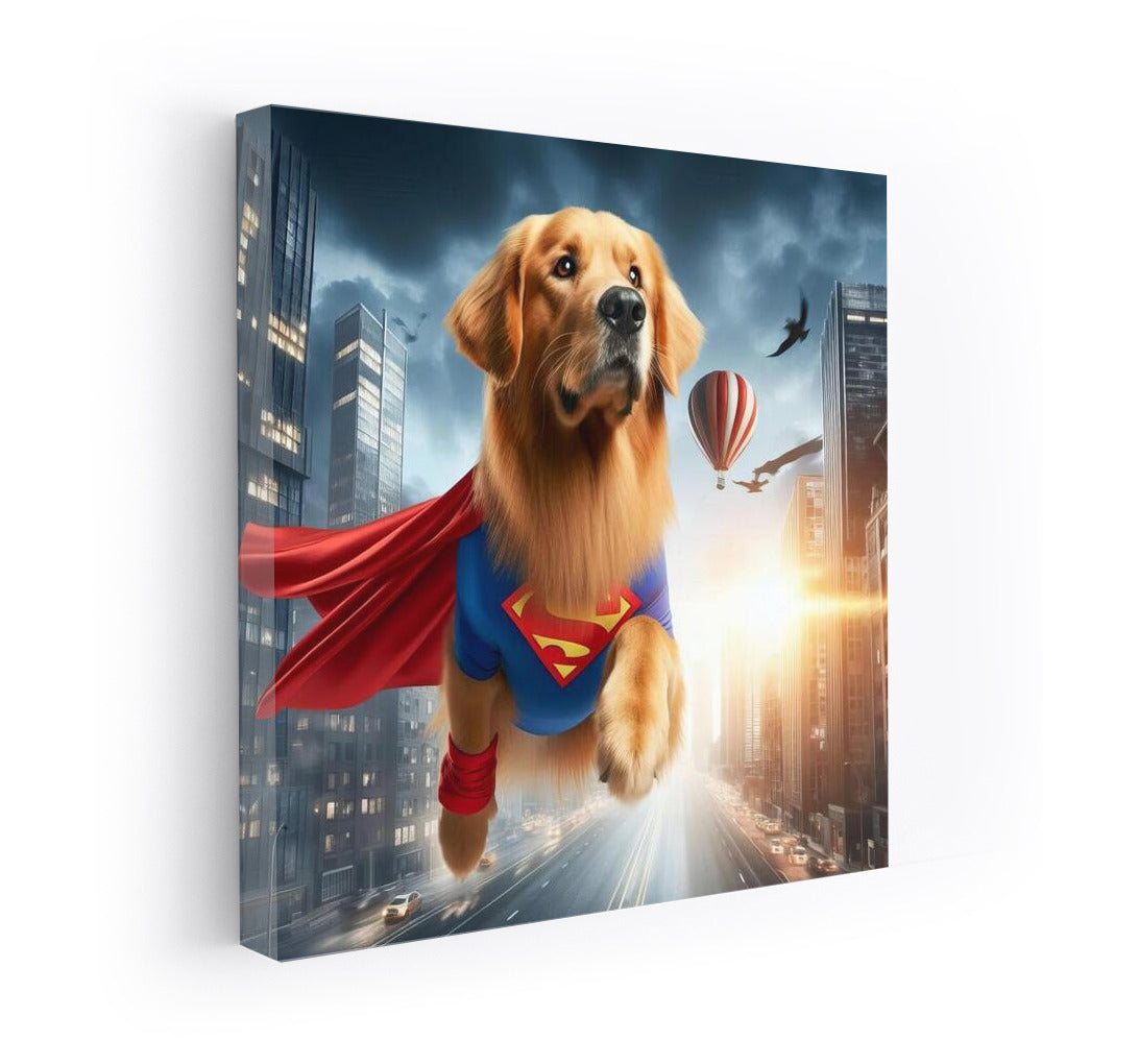 Heroic Golden Retriever: City Savior from Villain
