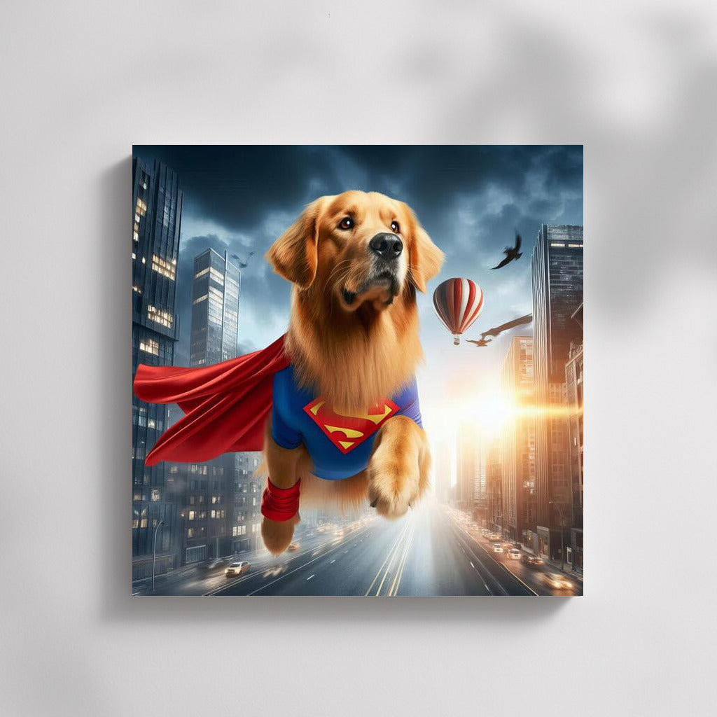 Heroic Golden Retriever: City Savior from Villain