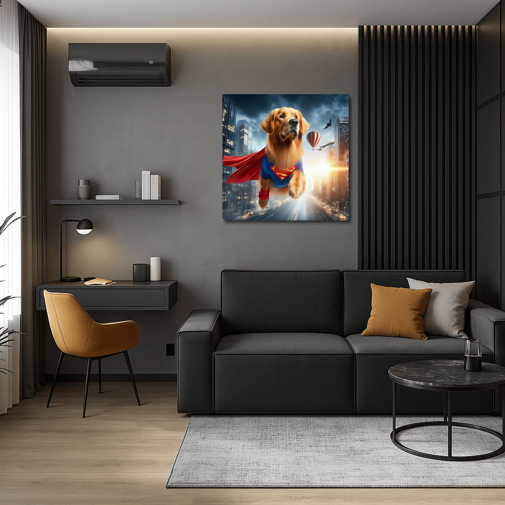 Heroic Golden Retriever: City Savior from Villain