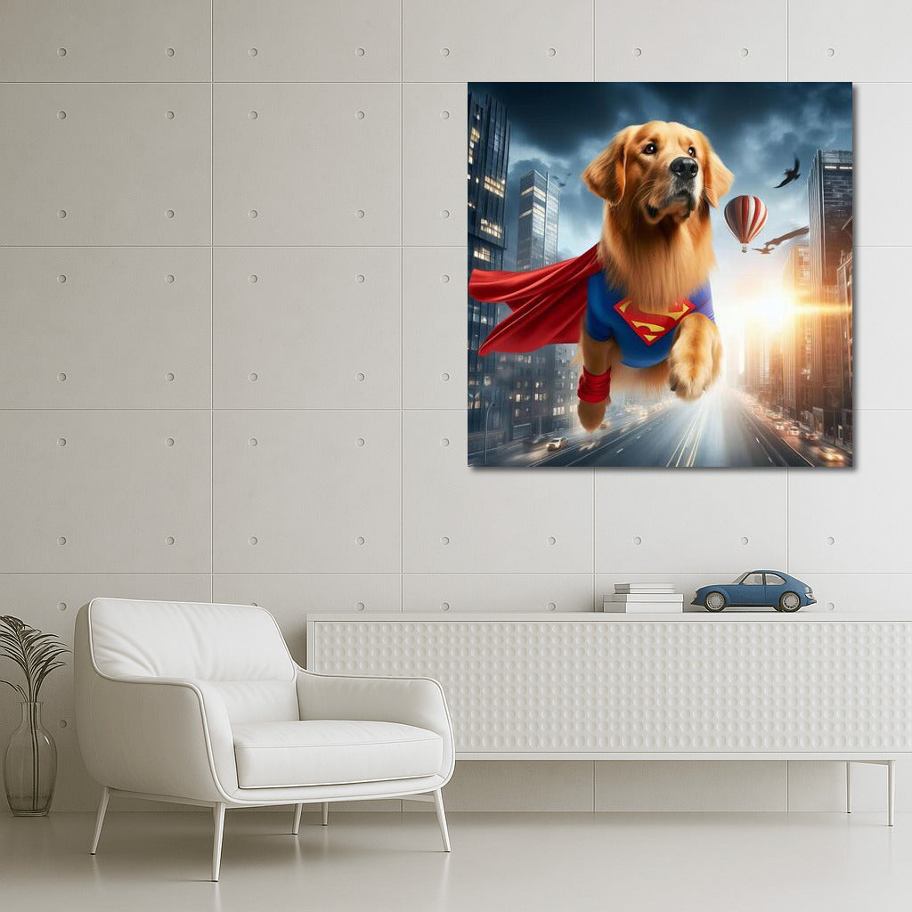 Heroic Golden Retriever: City Savior from Villain
