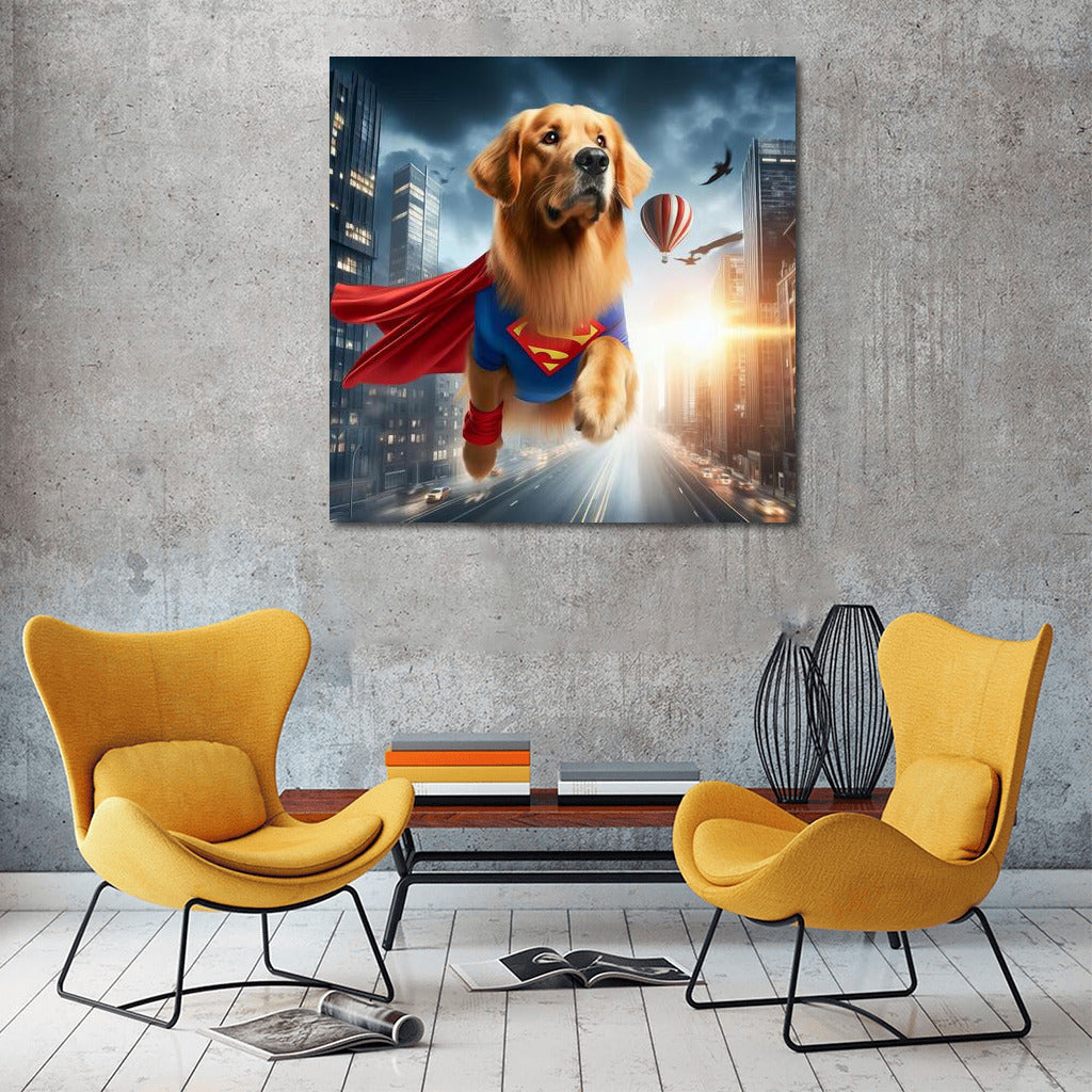 Heroic Golden Retriever: City Savior from Villain