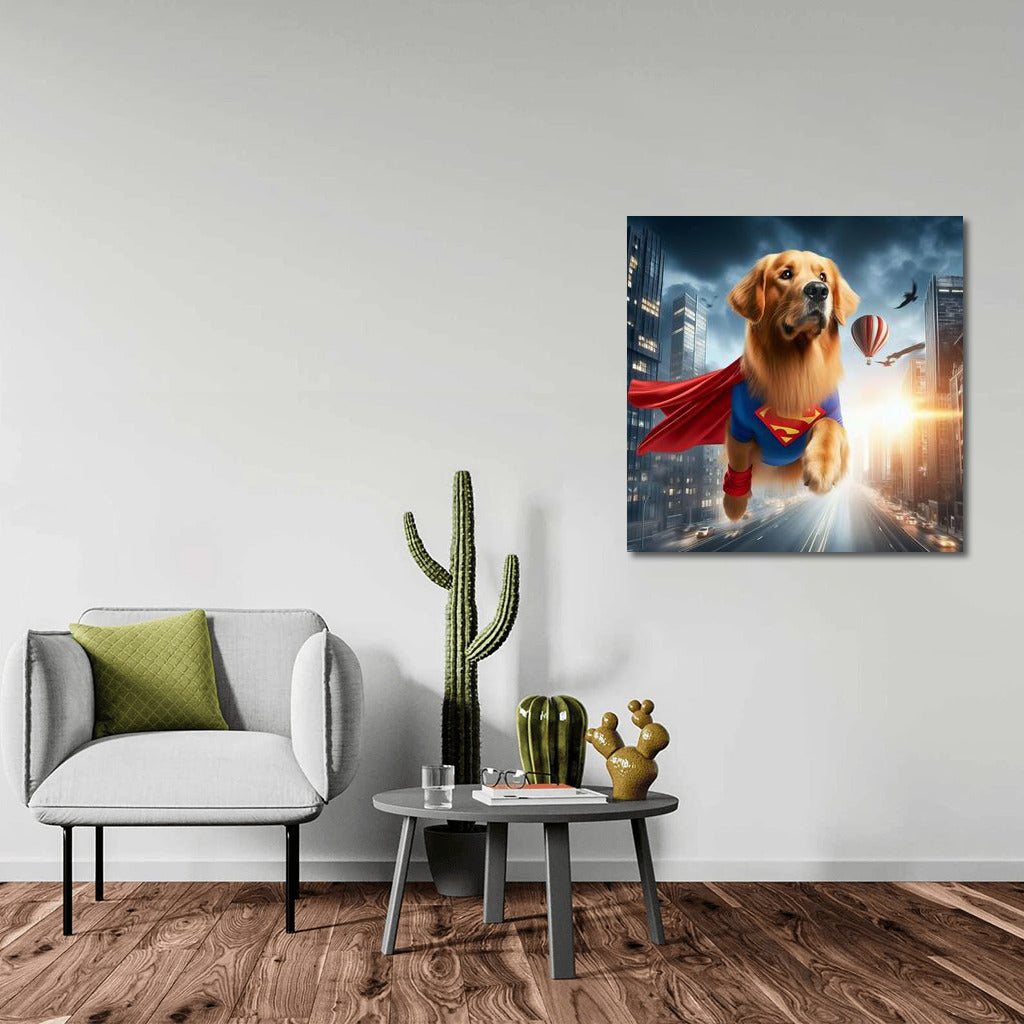 Heroic Golden Retriever: City Savior from Villain
