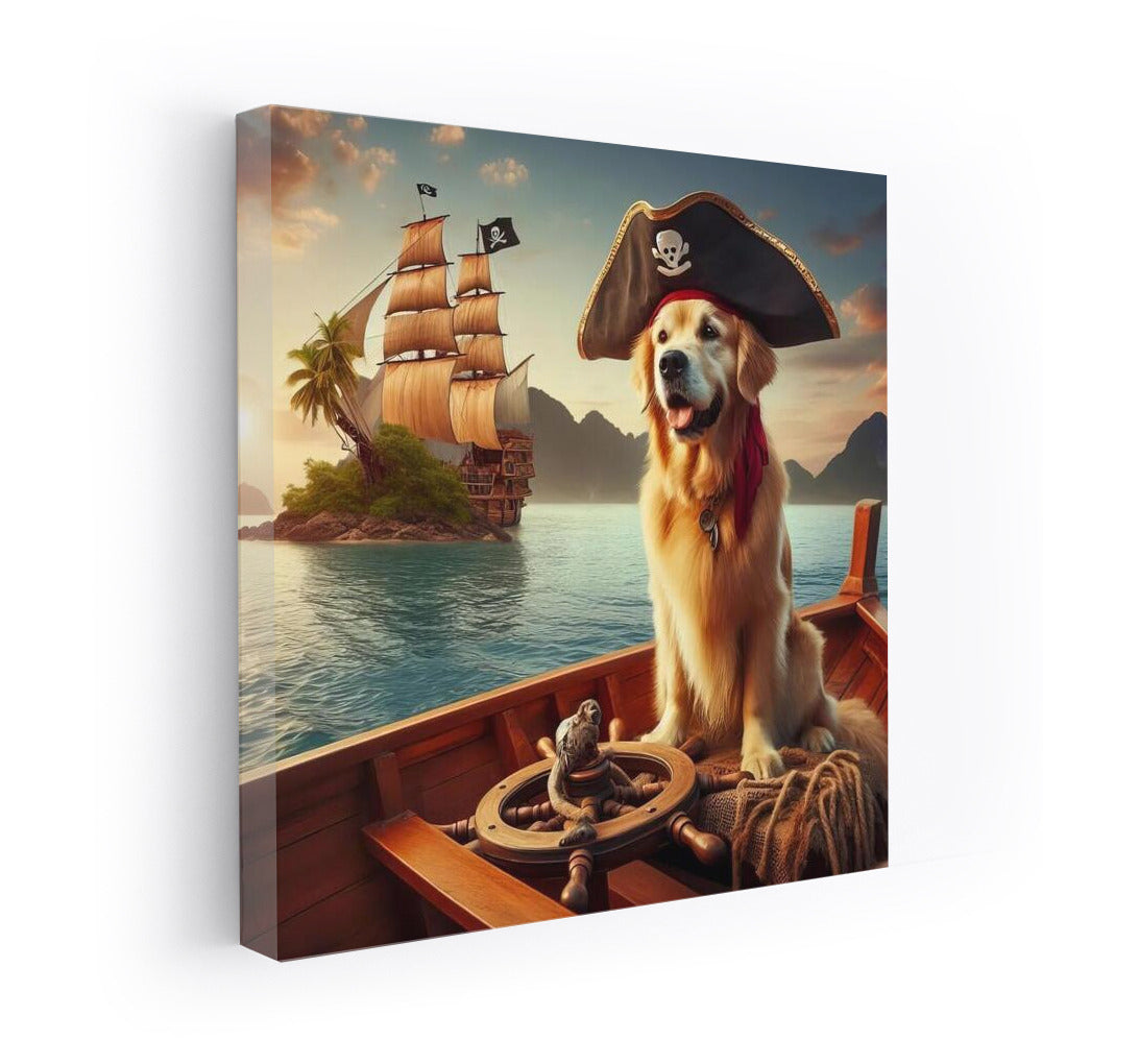 Golden Retriever Captain: Pirate Adventure at Treasure Island