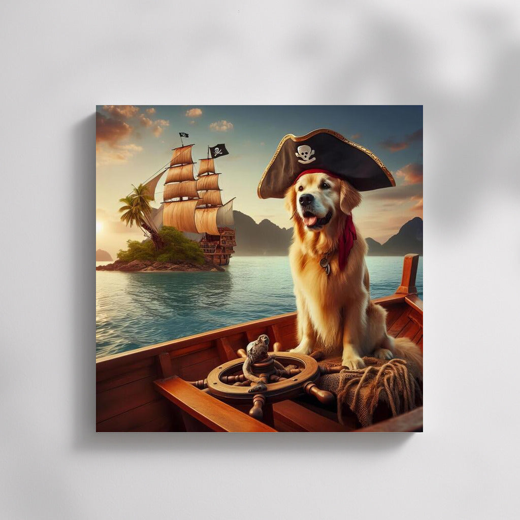 Golden Retriever Captain: Pirate Adventure at Treasure Island