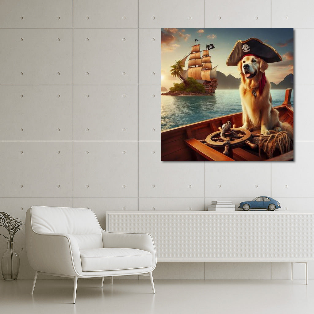Golden Retriever Captain: Pirate Adventure at Treasure Island