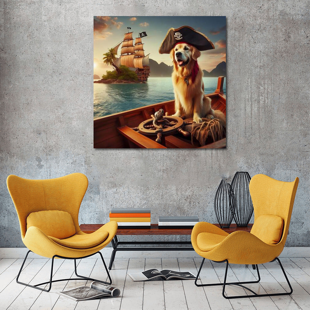 Golden Retriever Captain: Pirate Adventure at Treasure Island