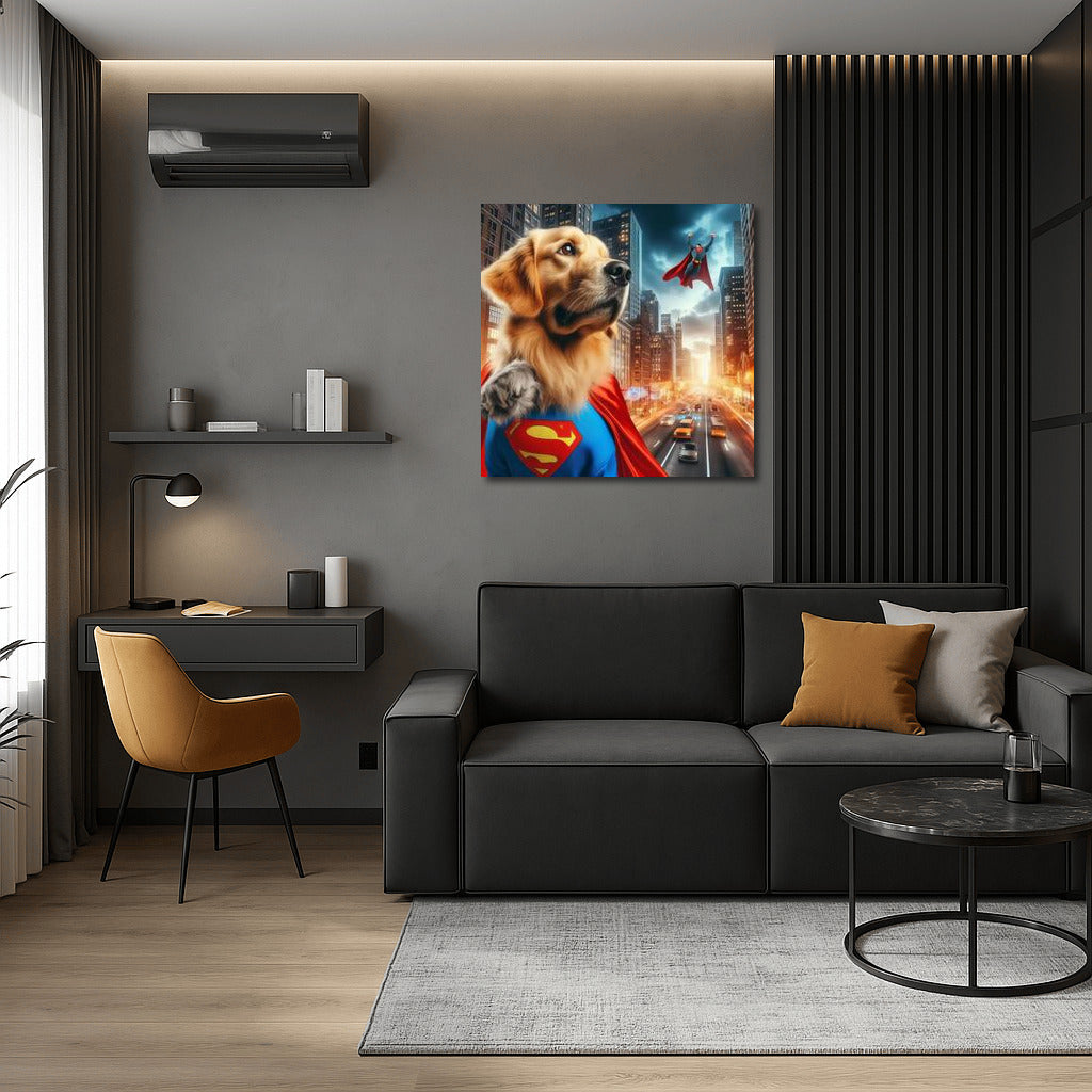 Heroic Golden Retriever: Saving the City from the Villain