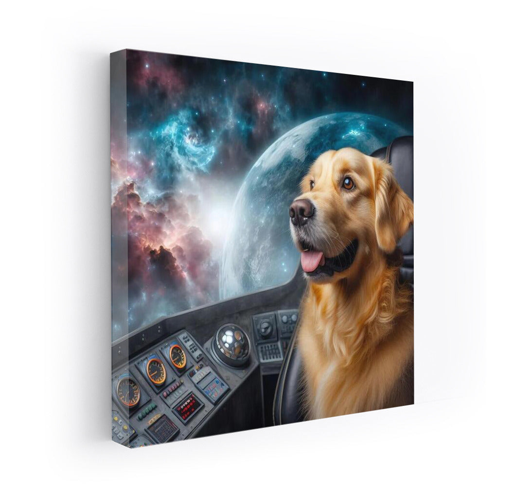 Golden Retriever's Space Journey: Explorer of Distant Galaxies