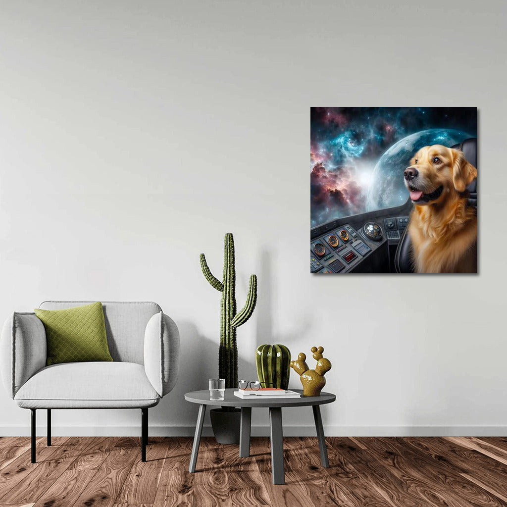 Golden Retriever's Space Journey: Explorer of Distant Galaxies