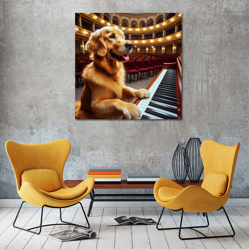 Golden Retriever: Piano Maestro in the Concert Hall