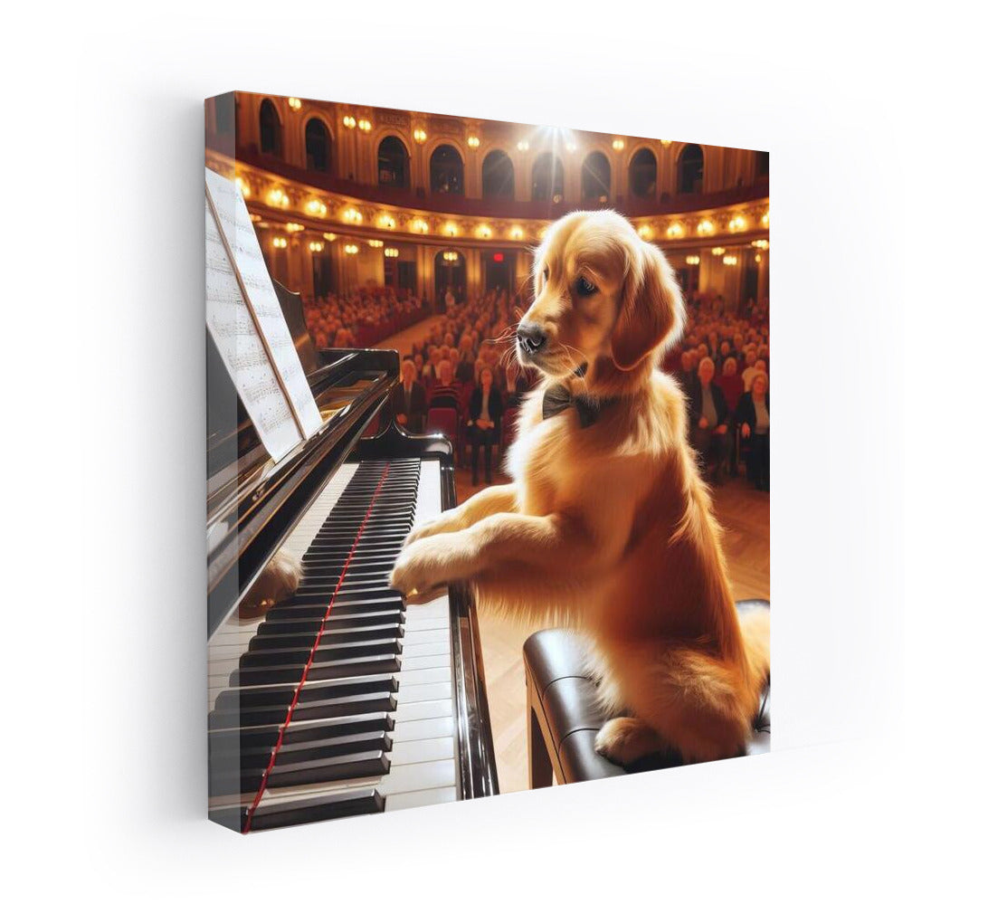 Golden Retriever at the Piano: Musical Magic for Your Home