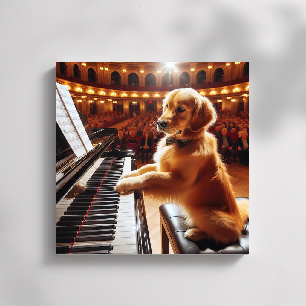 Golden Retriever at the Piano: Musical Magic for Your Home