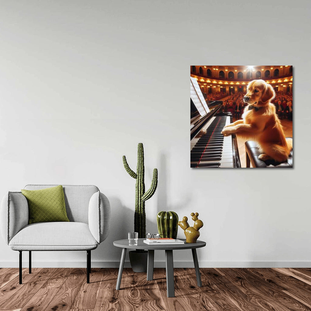Golden Retriever at the Piano: Musical Magic for Your Home