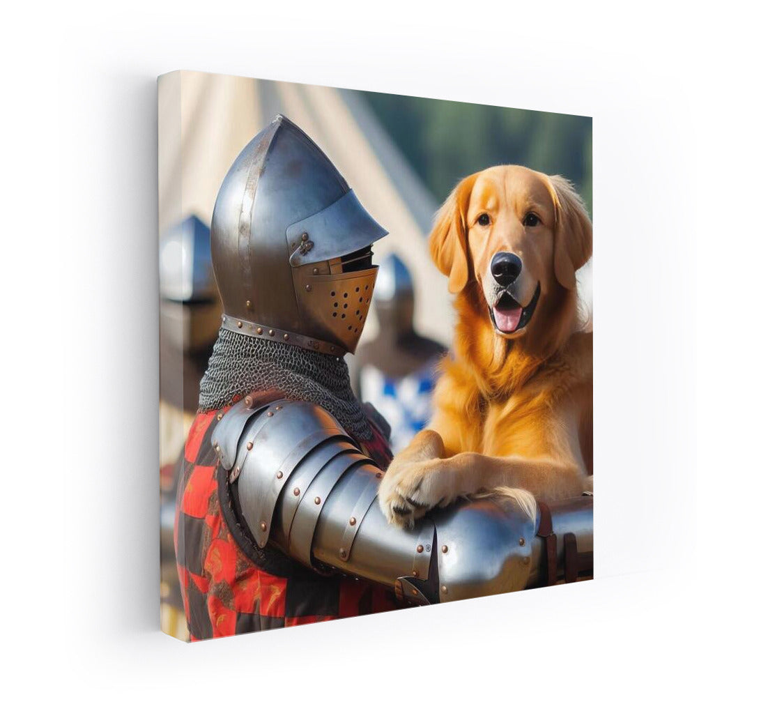 Golden Retriever at the Medieval Tournament: Knightly Spirit in Your Interior