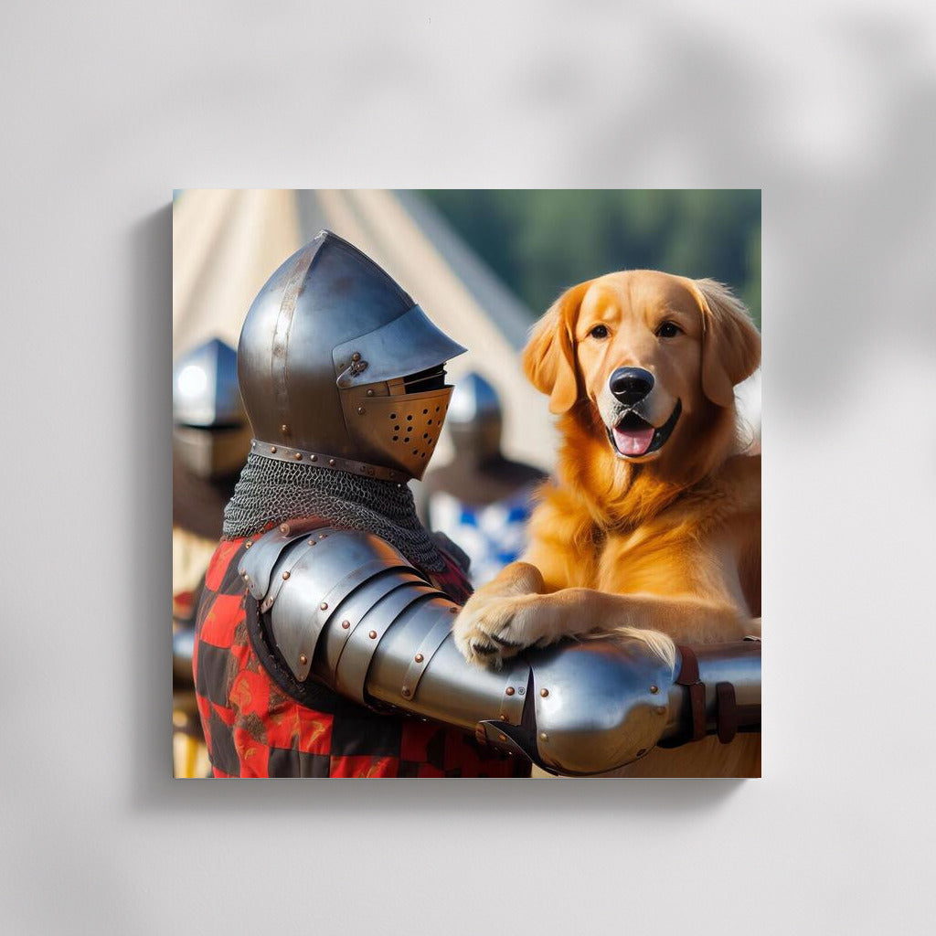 Golden Retriever at the Medieval Tournament: Knightly Spirit in Your Interior