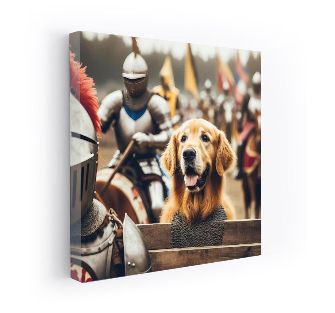Golden Retriever at the Medieval Tournament: Knight's Spirit