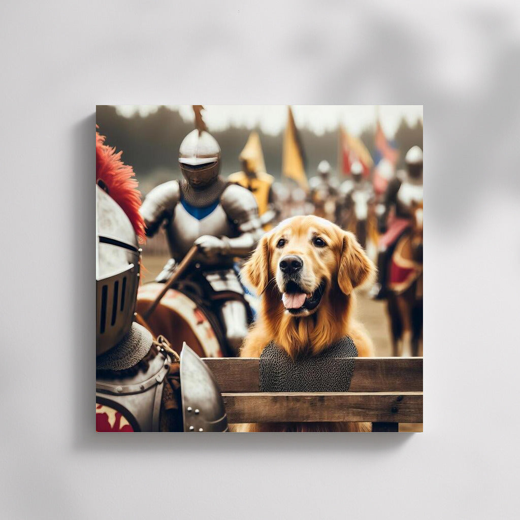 Golden Retriever at the Medieval Tournament: Knight's Spirit