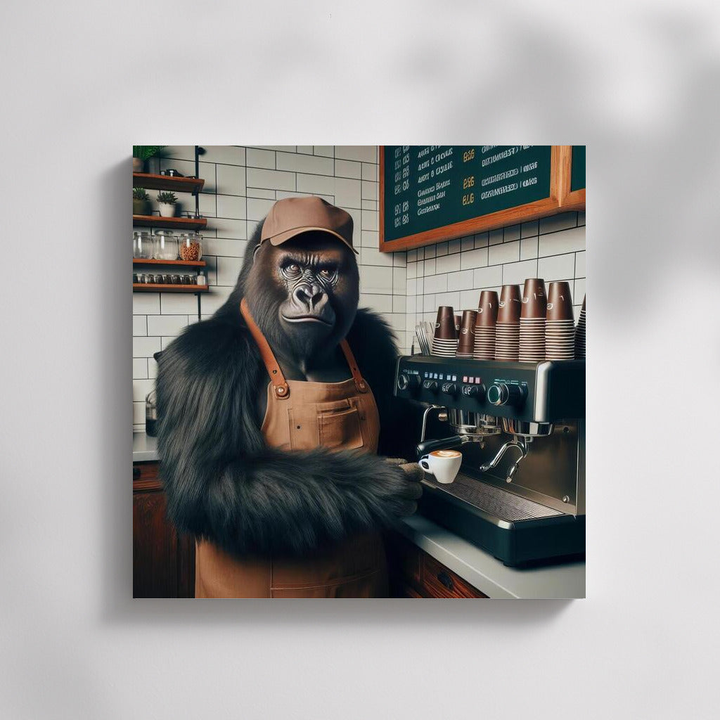 Gorilla Barista: Fun Coffee Decor for Interior