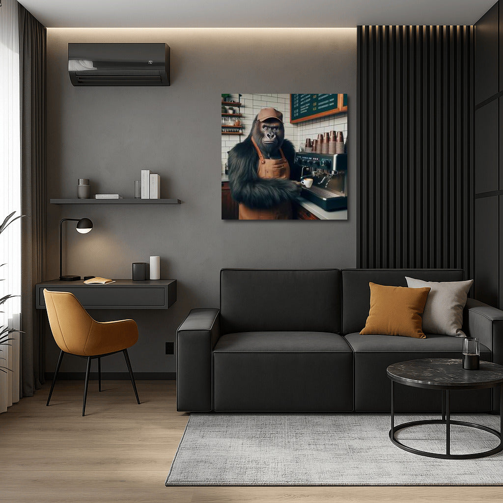 Gorilla Barista: Fun Coffee Decor for Interior