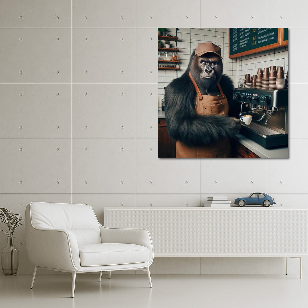Gorilla Barista: Fun Coffee Decor for Interior