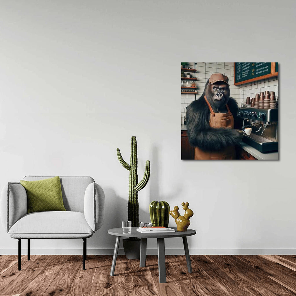 Gorilla Barista: Fun Coffee Decor for Interior