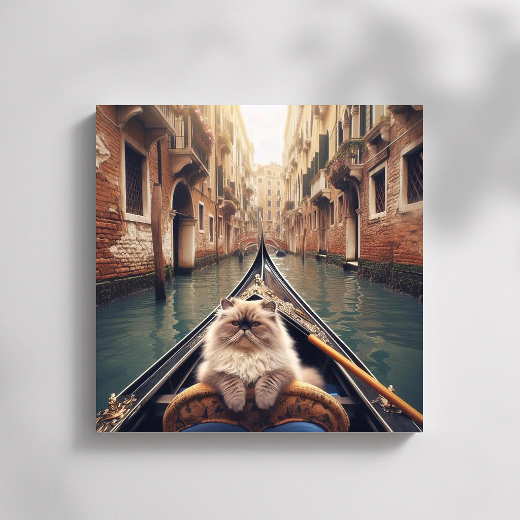 Himalayan Cat on a Gondola: Venice in Fairytale Tranquility