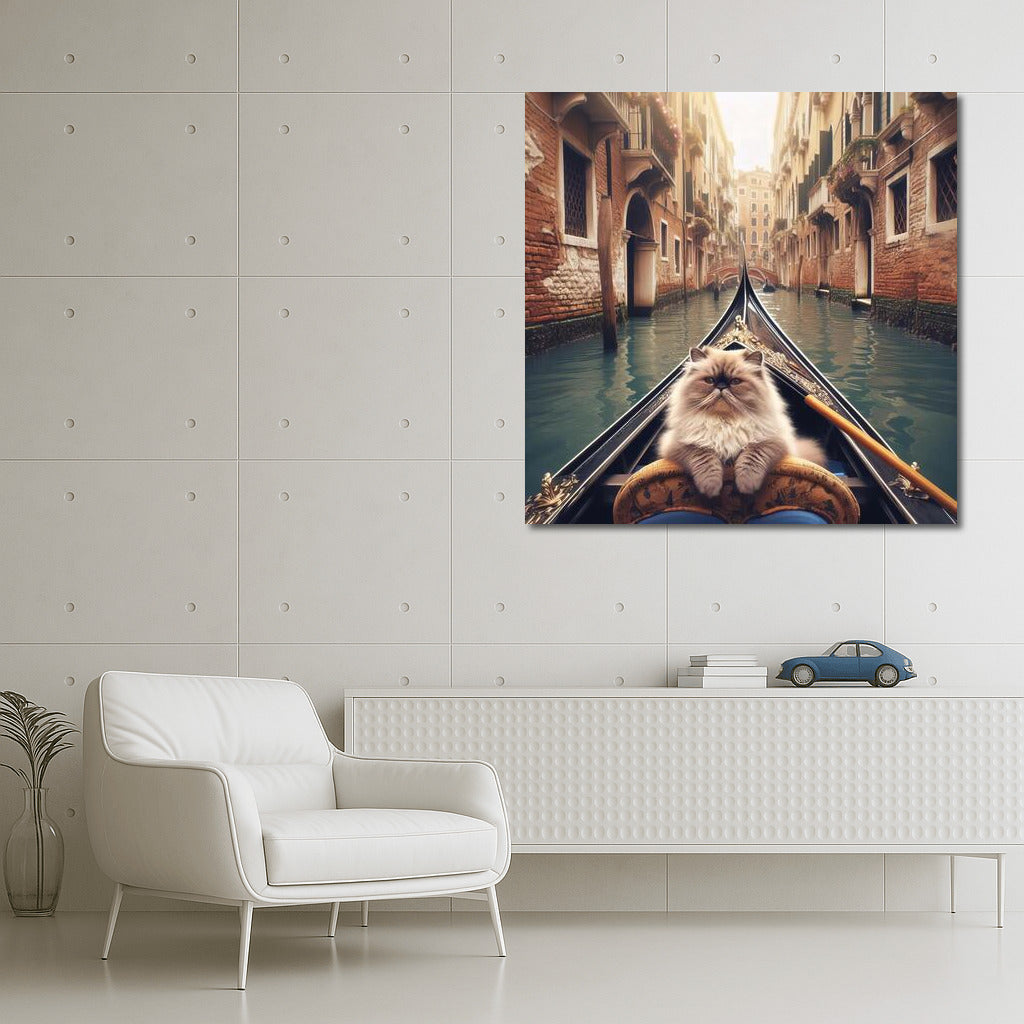 Himalayan Cat on a Gondola: Venice in Fairytale Tranquility