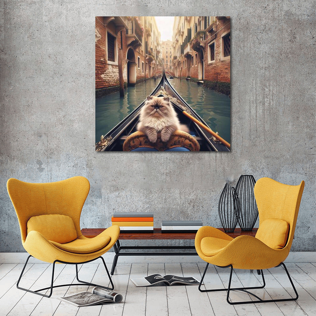 Himalayan Cat on a Gondola: Venice in Fairytale Tranquility