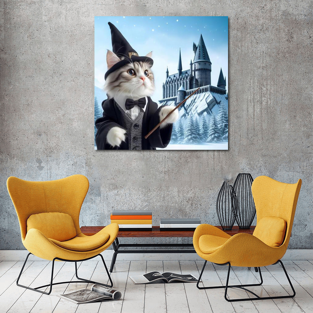 The Wizard Cat at Hogwarts: Harry Potter-Style Magic