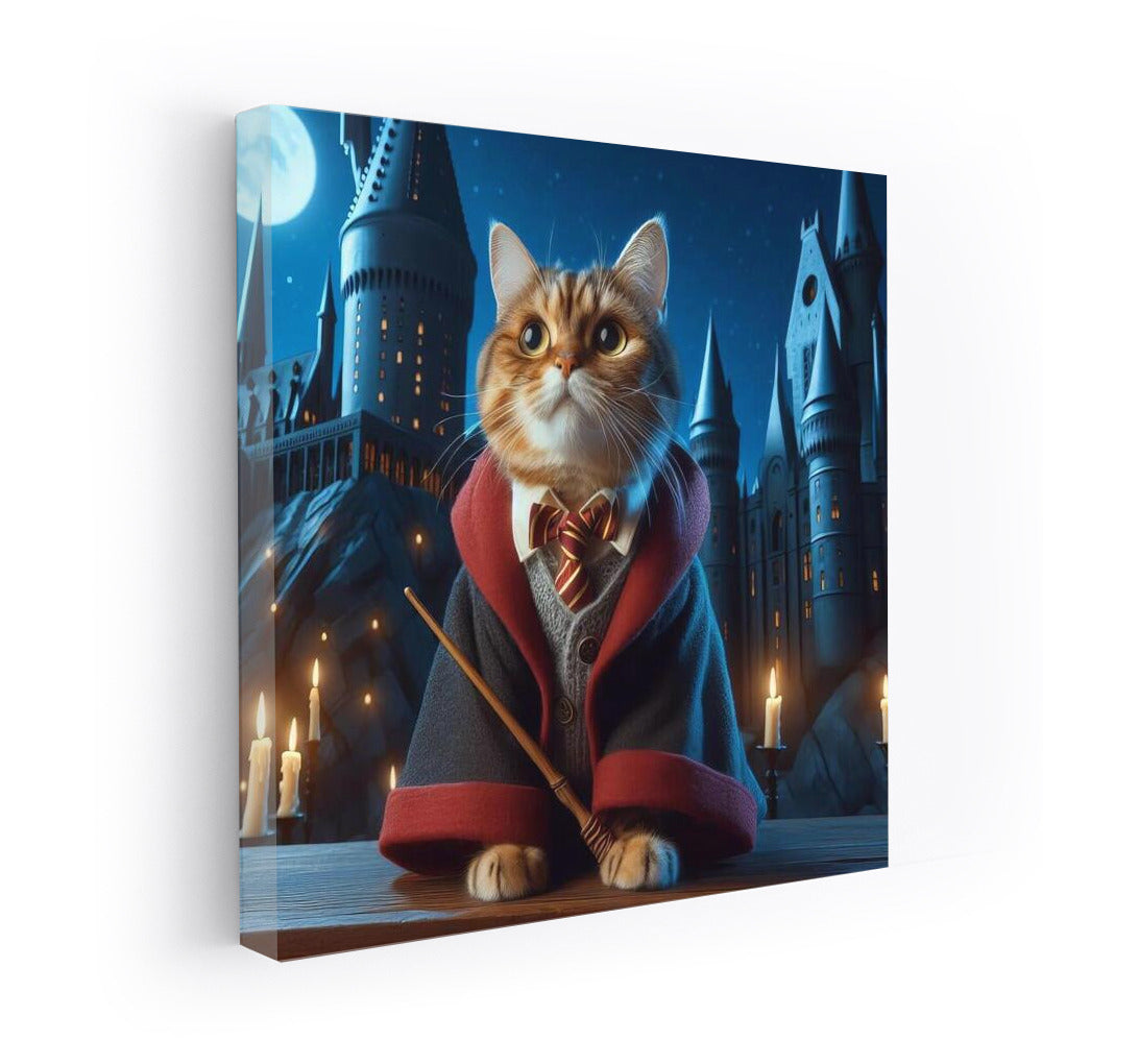 Magical Cat at the Gates of Hogwarts: Harry Potter Style