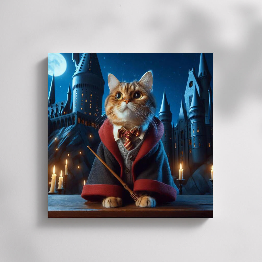 Magical Cat at the Gates of Hogwarts: Harry Potter Style
