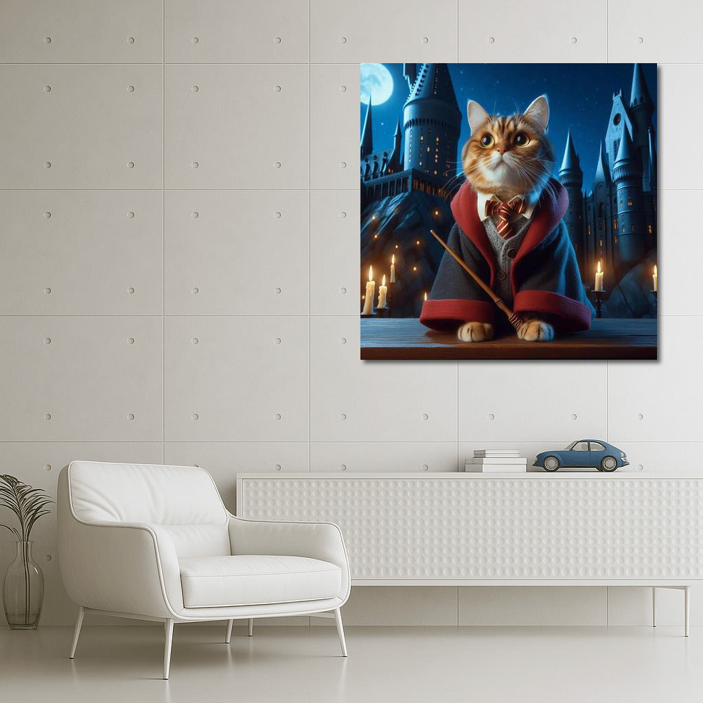 Magical Cat at the Gates of Hogwarts: Harry Potter Style