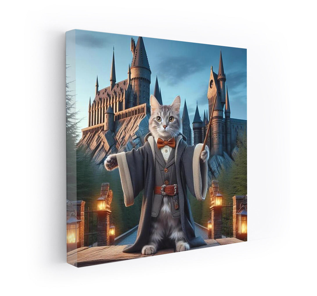 Magical Wizard Cat at Hogwarts: Harry Potter Inspiration