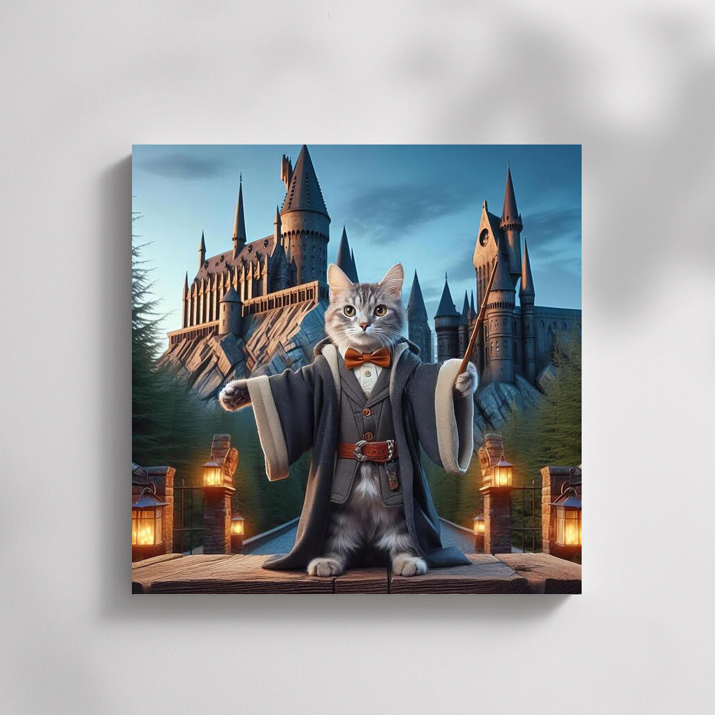 Magical Wizard Cat at Hogwarts: Harry Potter Inspiration