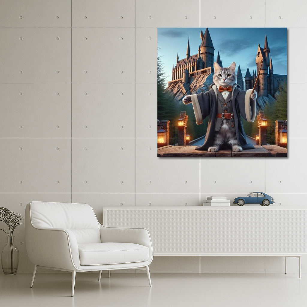 Magical Wizard Cat at Hogwarts: Harry Potter Inspiration