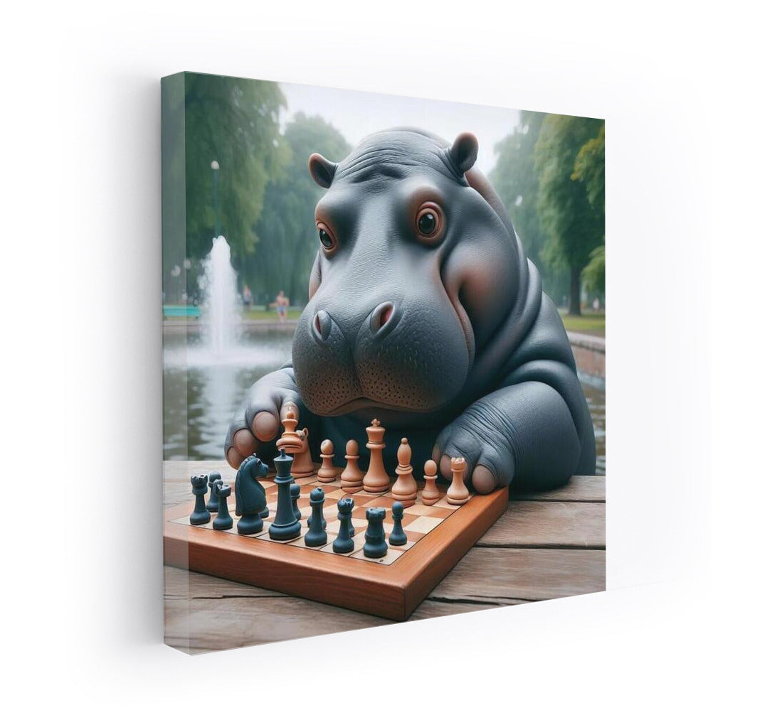 Hippo Chess Tournament in the Park: Playful Decor for Your Home
