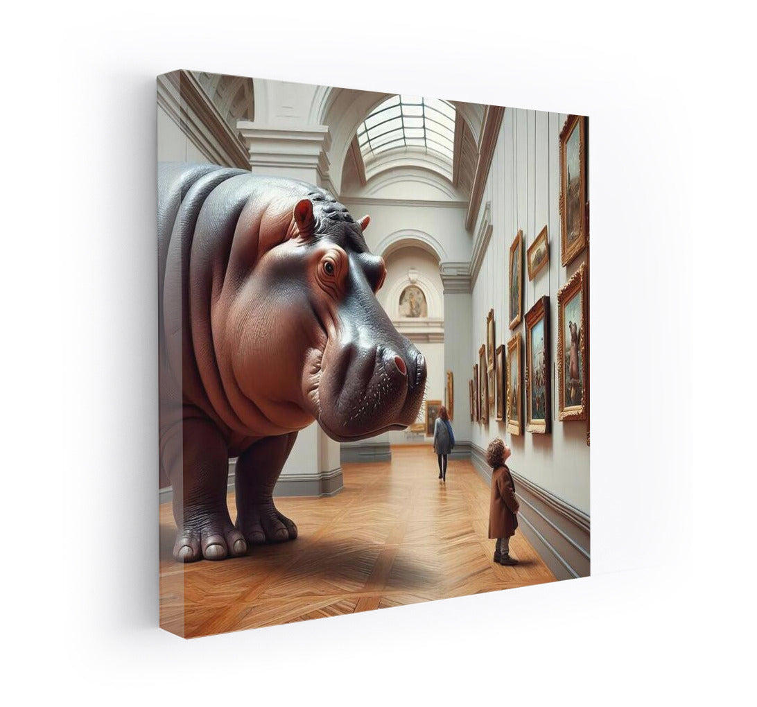 Hippopotamus in the Museum Halls: A Surreal Journey