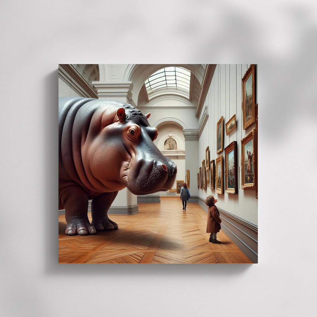 Hippopotamus in the Museum Halls: A Surreal Journey