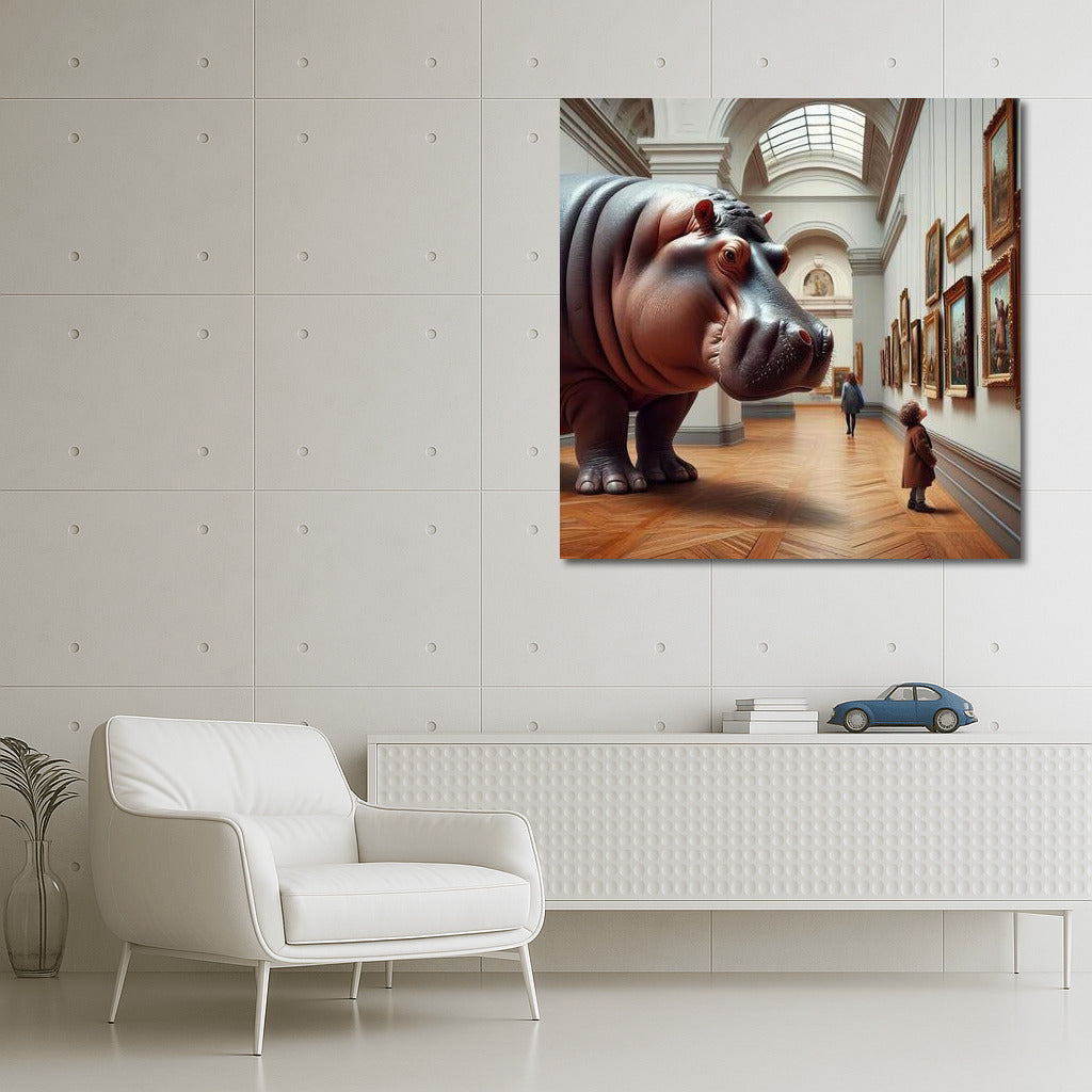 Hippopotamus in the Museum Halls: A Surreal Journey