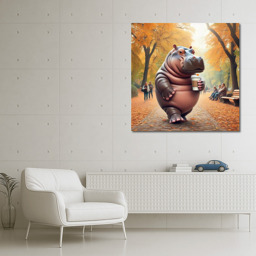Autumn Hippo with Coffee in the Park: Coziness and Playfulness in the Interior