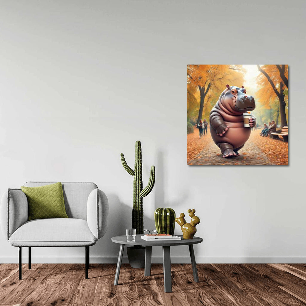 Autumn Hippo with Coffee in the Park: Coziness and Playfulness in the Interior