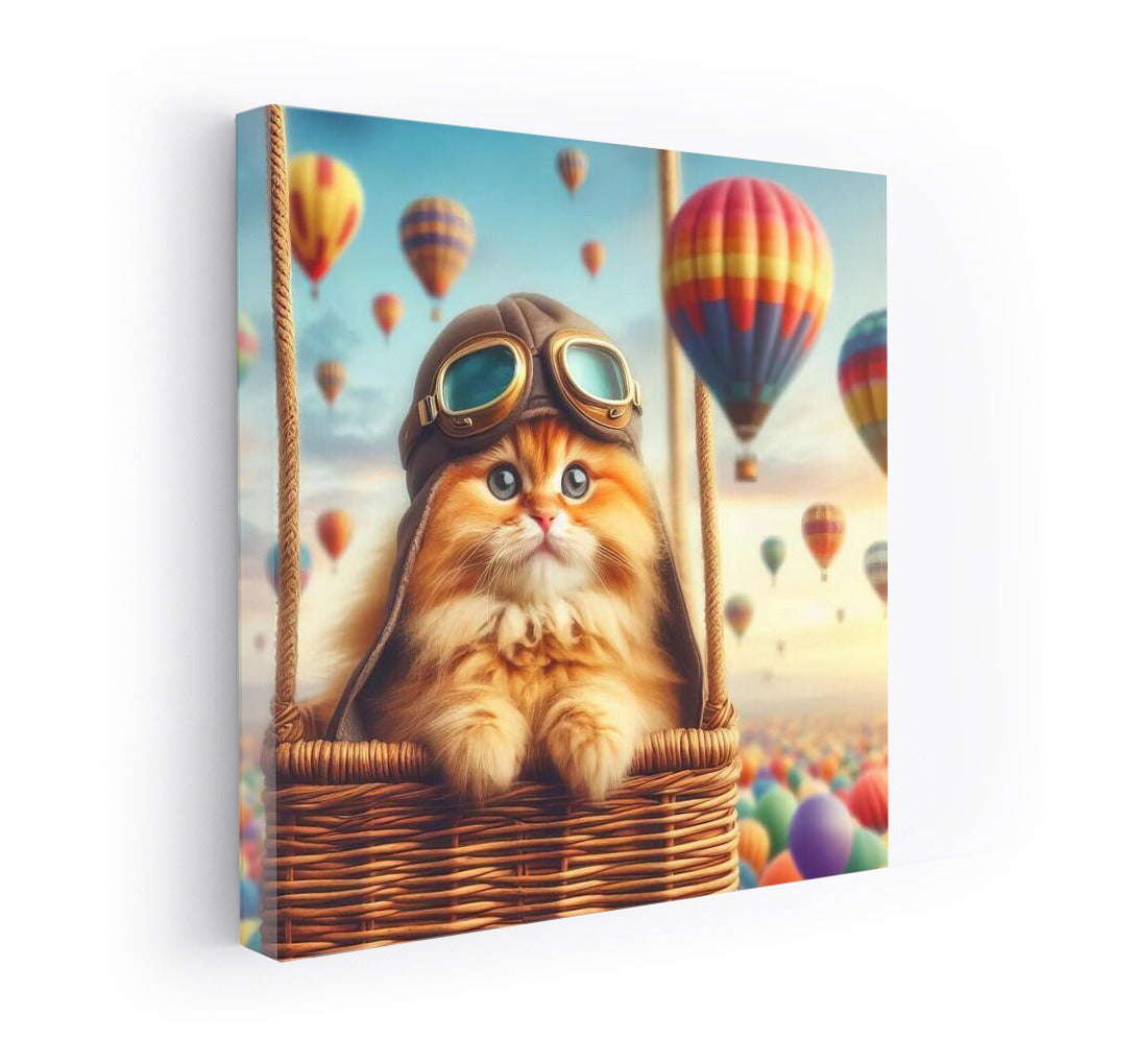 Kitten in a Balloon: Hot Air Balloon Cat 4 - Charm for Your Home