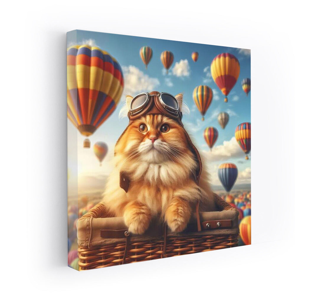 Fluffy Pilot: Cat in a Balloon